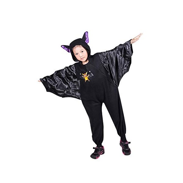 Seruna Costume de chauve-souris F141 Taille 98-104 cm, costumes pour enfants garçons et filles, pour le carnaval, convient ég