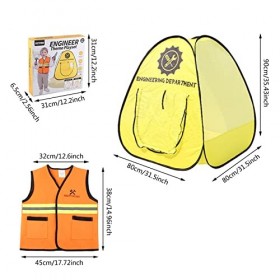 Shenrongtong Gilet de Construction pour,Ensemble de Jouets de Jeu de rôle - Tenue de carrière de Constructeur d, vêtements d