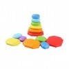 perfk Pierres à empiler, 7 pièces, Jouets dapprentissage Montessori, tri Pratique, Jeu dempilage pour garçons et Enfants