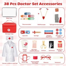 Vanplay Malette Docteur Enfant de Rôle et Jeu DImitation Jeux Educatif pour Enfants Jouet Docteur Enfant Cadeau Fille Garcon
