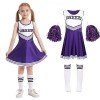 Cnexmin Deguisement Cheerleader Costume De Cheerleader Pour Filles Uniforme De Pom-Pom Girl Cosplay Costume Avec Pompoms Manc