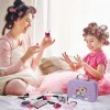 Kit de Maquillage pour Enfants Fille, Lavables Véritable Ensemble de Maquillage Jouets Beauté avec Cosmétique Sac pour Préten