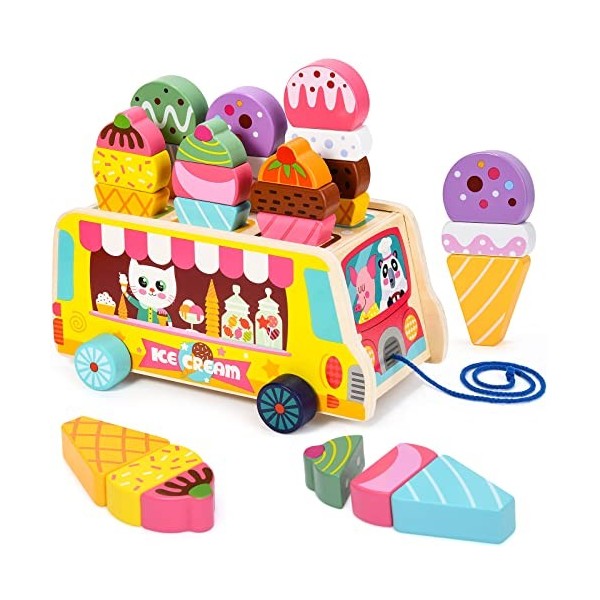 1 ensemble enfants chariot de crème glacée jouet joli chariot de