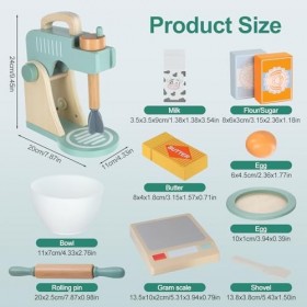 Ensemble de jouets en bois pour machine à café - Machine à café en bois - Accessoires de cuisine pour enfants - Ensemble de c