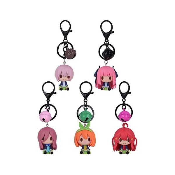 Roffatide anime the quintessential quintplets Keychain Set de 5 porte - clés avec pendentif de jeu de rôle de caricature de c