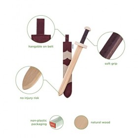 WOODSY ® - Epée Enfant - Epée en Bois Enfant - Epée Enfant avec Fourreau - Epée Chevalier Enfant - Excalibur - Epée Enfant Bo