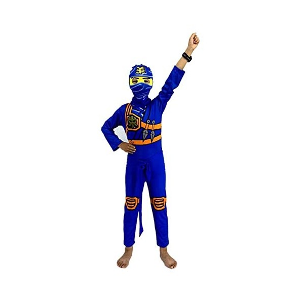 laughZuaia Costume de guerrier ninja pour garçons, enfants, Halloween, cosplay, fête, jeu de rôle pour enfants 130, vert 