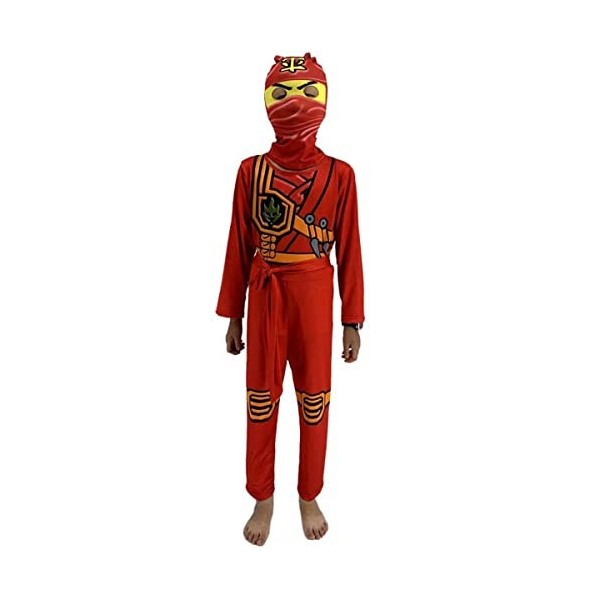 laughZuaia Costume de guerrier ninja pour garçons, enfants, Halloween, cosplay, fête, jeu de rôle pour enfants 130, vert 