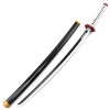Epee en Demon Slayer en bambou Katana modèle fait à la main, épée de samouraï Cosplay Tanjirou épée en plastique 75/104cm pou