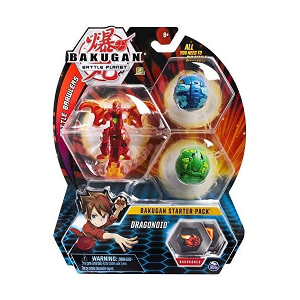pour Bakugan - Pack de demarrage dragonoid - 3 Boules : Verte Bleu Rouge