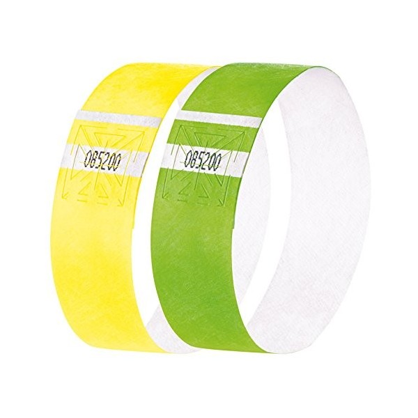 SIGEL Eb212 120 Bracelets dIdentification et de Contrôle Personnalisables, 25,5 X 2,5 cm, Vert Fluo