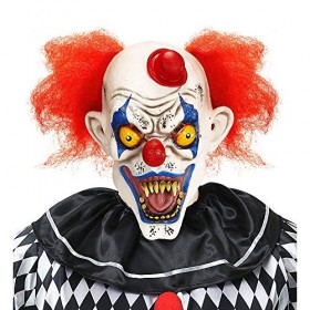 "KILLER CLOWN MASK WITH HAIR & MINI HAT" -