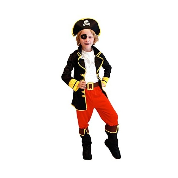 SELORE Costume Halloween Pirate Enfant 10-12 Ans Costume Pirate Carnaval Déguisement garçon Enfant Cosplay