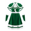 Aiihoo Déguisement Noël Enfant Fille Costume de Noël Mère Fille Robe Noel Doux Velours 3Pcs Ensemble de Noel Robe+Cape+Manche