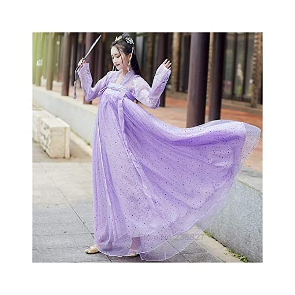 TIYRUS Hanfu Robe traditionnelle chinoise rose pour femme Costume de fée de danse Costume grande taille Cosplay Vêtements de 