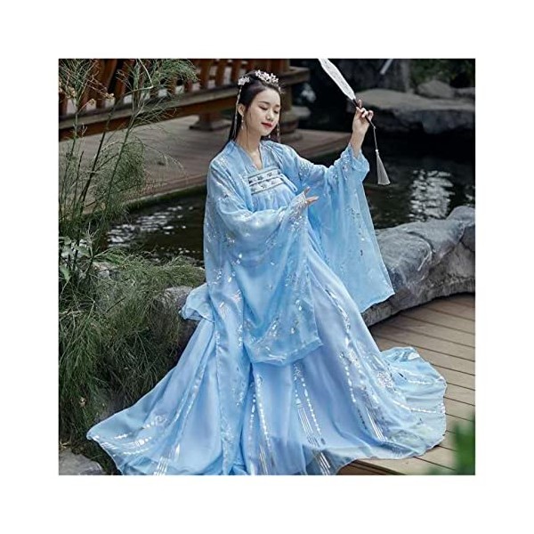 TIYRUS Hanfu Robe traditionnelle chinoise rose pour femme Costume de fée de danse Costume grande taille Cosplay Vêtements de 