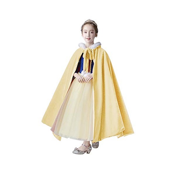 Cape en Velours pour Enfants Cape Longue à Capuche des Filles Cape Déguisement Princesse pour Halloween Cosplay Tenue dhiver