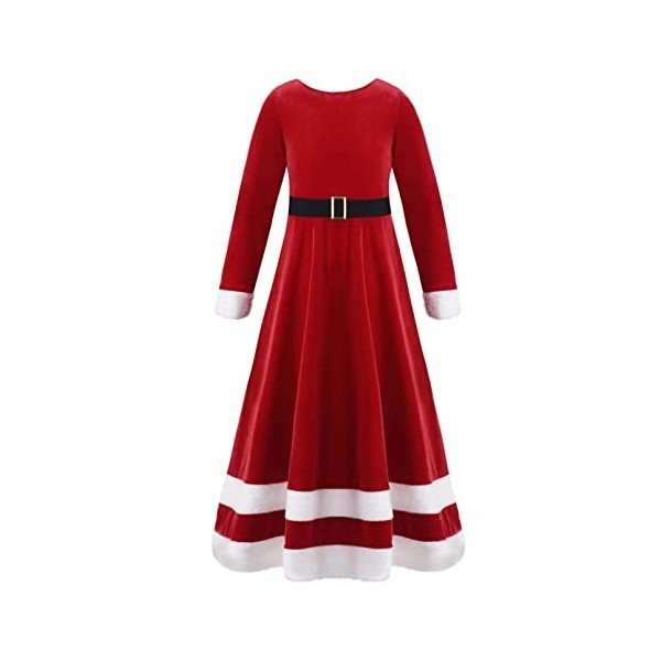 Alvivi Enfant Fille Robe De Noël Déguisement Princesse Noël Robe Costume Mère Noël Et Chapeaux Robe Tenue Soirée Partie Fête 