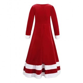 Alvivi Enfant Fille Robe De Noël Déguisement Princesse Noël Robe Costume Mère Noël Et Chapeaux Robe Tenue Soirée Partie Fête 