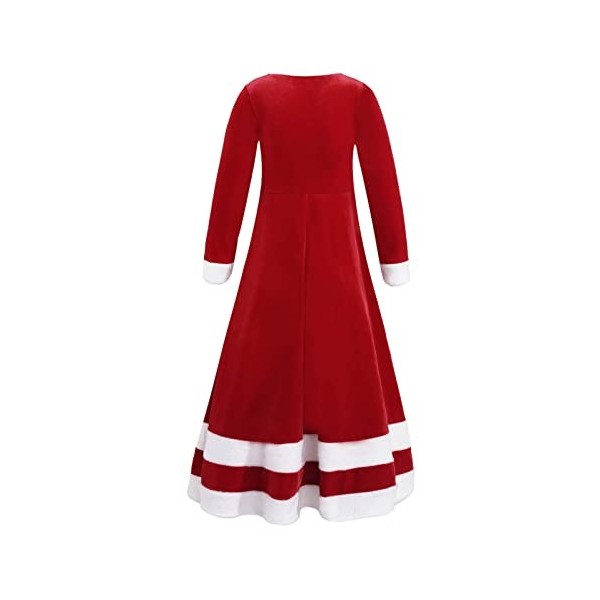 Alvivi Enfant Fille Robe De Noël Déguisement Princesse Noël Robe Costume Mère Noël Et Chapeaux Robe Tenue Soirée Partie Fête 