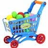 COMVIP Jeux dImitation-Caddies Chariot Supermarché pour Enfant 25pcs Légume Fruit Hasard Bleu B 45*22.5*50cm