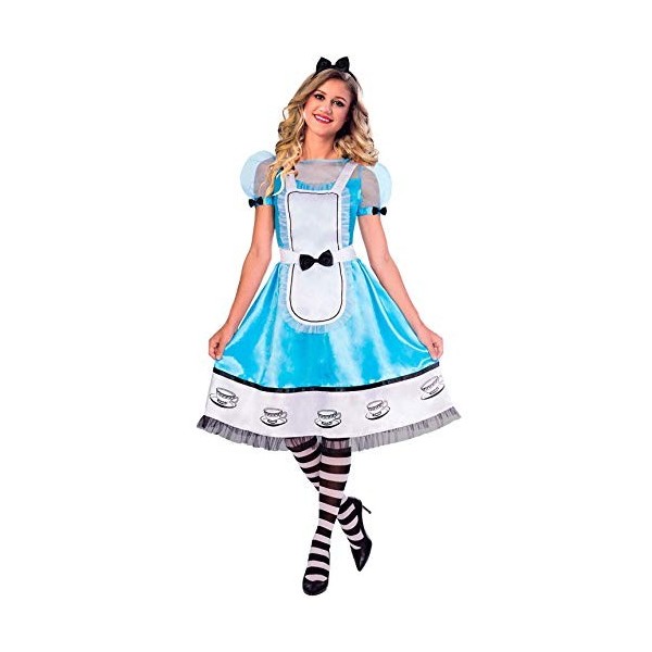 amscan- Fairy Ensemble de Costume Alice au Pays des Merveilles, 2 pièces, 9904691, Bleu, Size: 8-10