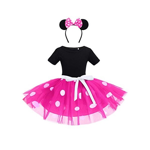 FYMNSI Costume de princesse pour bébé fille à pois pour enfant - Pour carnaval, anniversaire, fête, cosplay - Pour 6 mois - 7