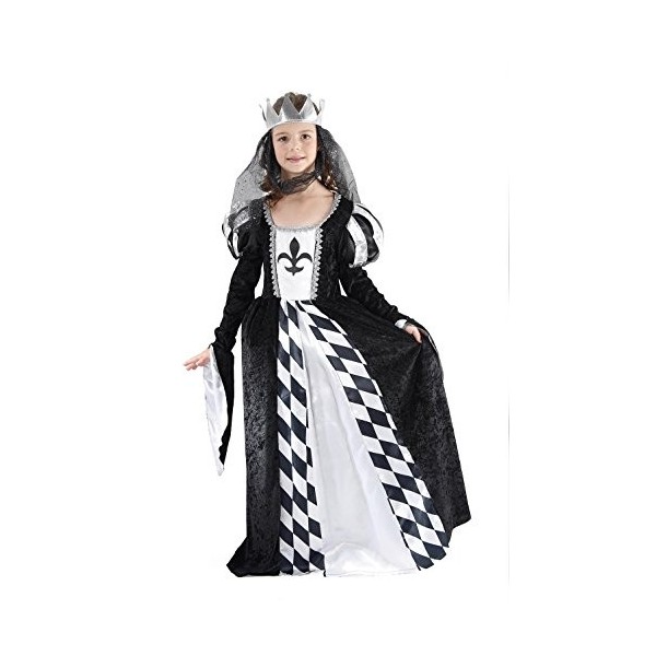 Bristol Novelty CC830 Costume de Reine Jeu dÉchec, Taille, Noir, Moyen