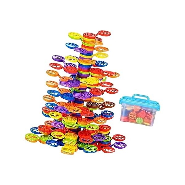 F Fityle Jeux dempilage darbre pour enfants, jouets dapprentissage préscolaire, Construction déquilibre Montessori, jeu d