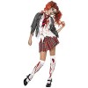 Meijunter Déguisement écolière Zombie Horreur High School Halloween Femmes Costume, Sanglant Chemise, Cravate et Mini-Jupe