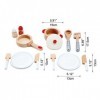 Hape Set de Service Cuisine Blanc - Casserole, Pot en Bois, Assiettes, Couverts - Jeu dImitation Cuisine en Bois - Enfants d