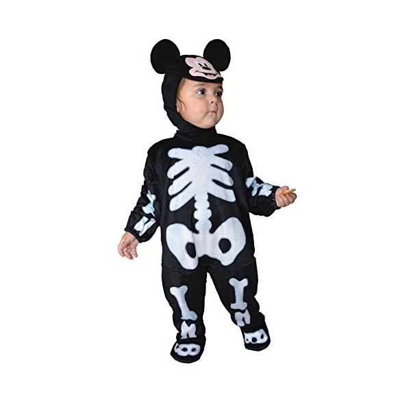 Ciao- Disney Halloween Mickey Mouse Squelette Costume déguisement grenouillère Baby Mois, Unisex Children, 11252.18-24, Black