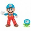 JAKKS Pacific World of Nintendo - Super Mario - Figurine articulée 10.2cm + Accessoire - Mario de Glace + Fleur