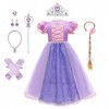 IBTOM CASTLE Filles Princesse Robe+Accessoires Raiponce Ensemble Conte De Fées Cosplay Halloween Carnaval Costumes Noël Anniv