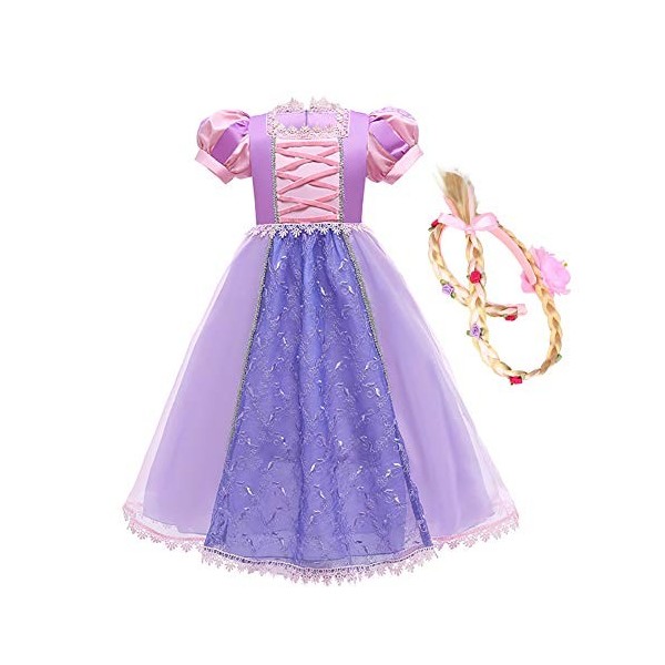 IBTOM CASTLE Filles Princesse Robe+Accessoires Raiponce Ensemble Conte De Fées Cosplay Halloween Carnaval Costumes Noël Anniv