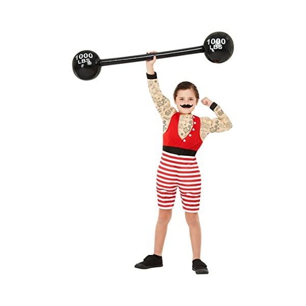 Deluxe Strong Boy Costume, Multi-Coloured, with Short Jumpsuit & Moustache, L 