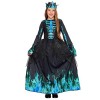 Magicoo Costume de squelette pour enfant fille - Costume dHalloween - Bleu - Costume de vampire - Costume de sorcière - Tail