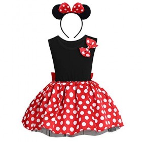 FYMNSI Robe tutu à pois,Pour enfant,Pour le carnaval,En forme de souris,Pour un anniversaire, une fête, un cosplay,Manches co