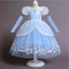 IMEKIS Enfant Fille Cendrillon Sofia Costume Princesse Halloween Noël Carnaval Cosplay Déguisement Fleur Aurora Robe avec Fée