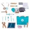 YEYP Kit dDentiste pour Enfants, kit Docteur pour Enfants, kit Dentiste éducatif 17 pièces avec Outils en Bois, Jouets Simul