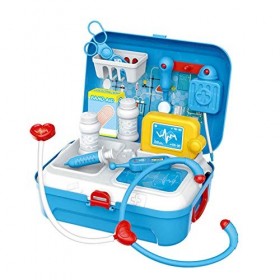 MSHK Docteur Enfant Jouet Jeu Dimitation avec Accessories Médical Sac À Dos Médecin Role Play pour Garçons Filles Âge 3 Et U