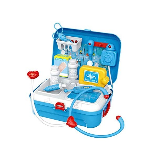 MSHK Docteur Enfant Jouet Jeu Dimitation avec Accessories Médical Sac À Dos Médecin Role Play pour Garçons Filles Âge 3 Et U