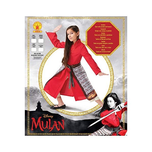 Rubies- Mulan Déguisement, Fille, 300828L, Taille L : 7-8 Ans