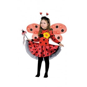 Ciao – Lucine du bosco Costume Fille avec ailes lumineuses, 4 – 6 ans Coccinelle rouge/noir 