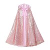 Cape longue à capuche pour fille avec sequins pour costume de princesse de Noël, Halloween, cosplay - Blanc - 5-10 ans