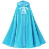 Cape longue à capuche pour fille avec sequins pour costume de princesse de Noël, Halloween, cosplay - Blanc - 5-10 ans