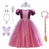 IBTOM CASTLE Filles Princesse Robe+Accessoires Raiponce Ensemble Conte De Fées Cosplay Halloween Carnaval Costumes Noël Anniv