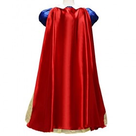 IBTOM CASTLE Enfant Fille Blanche Neige Déguisement Carnaval Princesse Cosplay Costume Robe à Manches Courtes pour Cérémonie 
