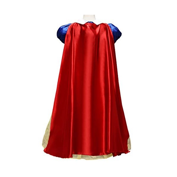 IBTOM CASTLE Enfant Fille Blanche Neige Déguisement Carnaval Princesse Cosplay Costume Robe à Manches Courtes pour Cérémonie 