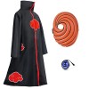 CULTURE PARTY Akatsuki Cape Itachi pour enfants et adultes, ensemble de costume Akatsuki avec anneau de robe Akatsuki Masque 